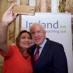 Norah Casey and Minister Jimmy Deenihan at Iveagh House 16.06.2015